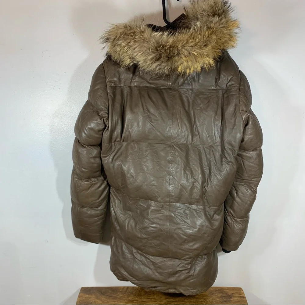 Bod and christenson unisex winter parka leather jacket - Picture 7 of 13